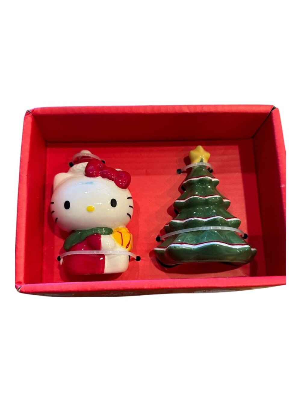 Hello Kitty Christmas Tree Salt & Pepper Shaker Set By Blue Sky Clayworks - Picture 2 of 3